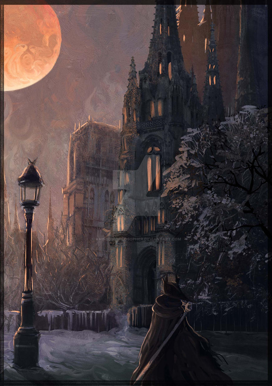 Ancient Castle And Moon Art Wallpapers