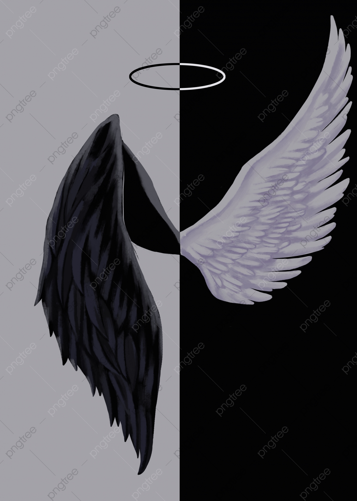 Angel Wings Black Background