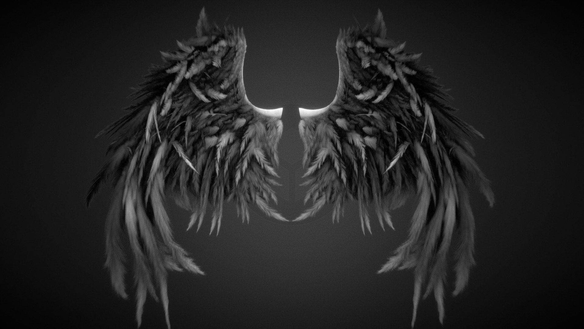 Angel Wings Black Background