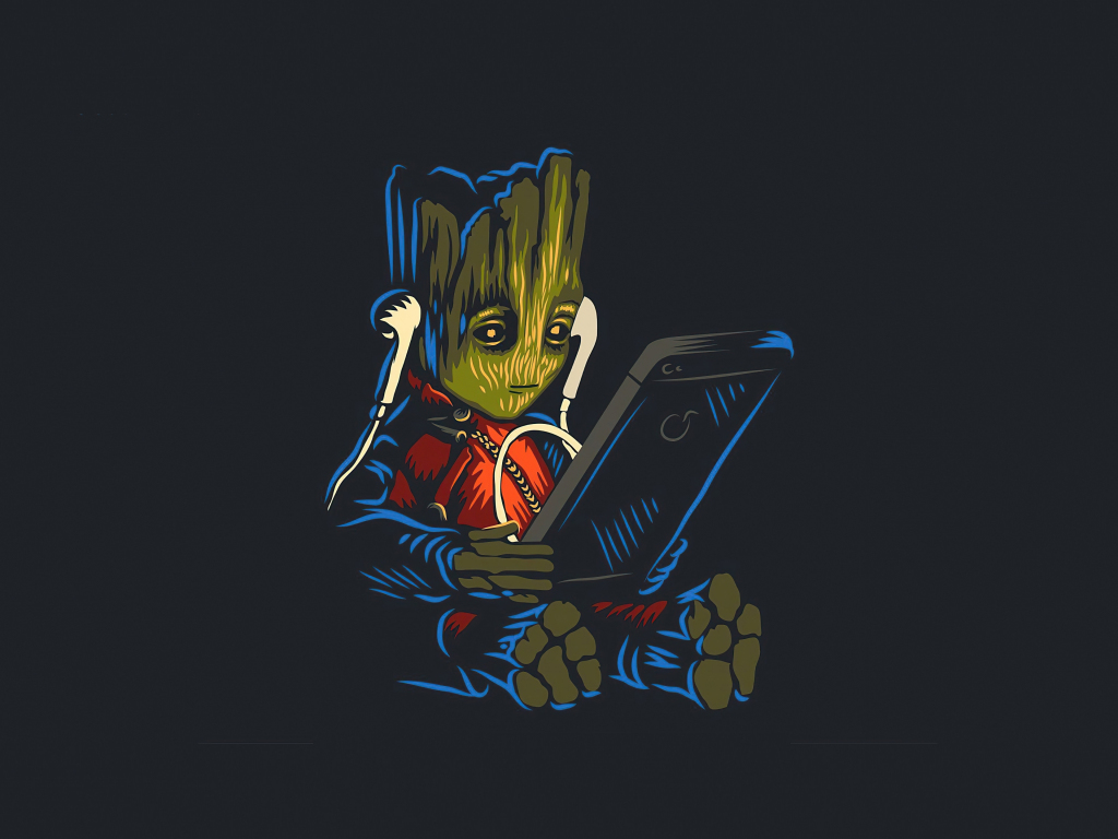 Angry Groot Minimal Art Wallpapers