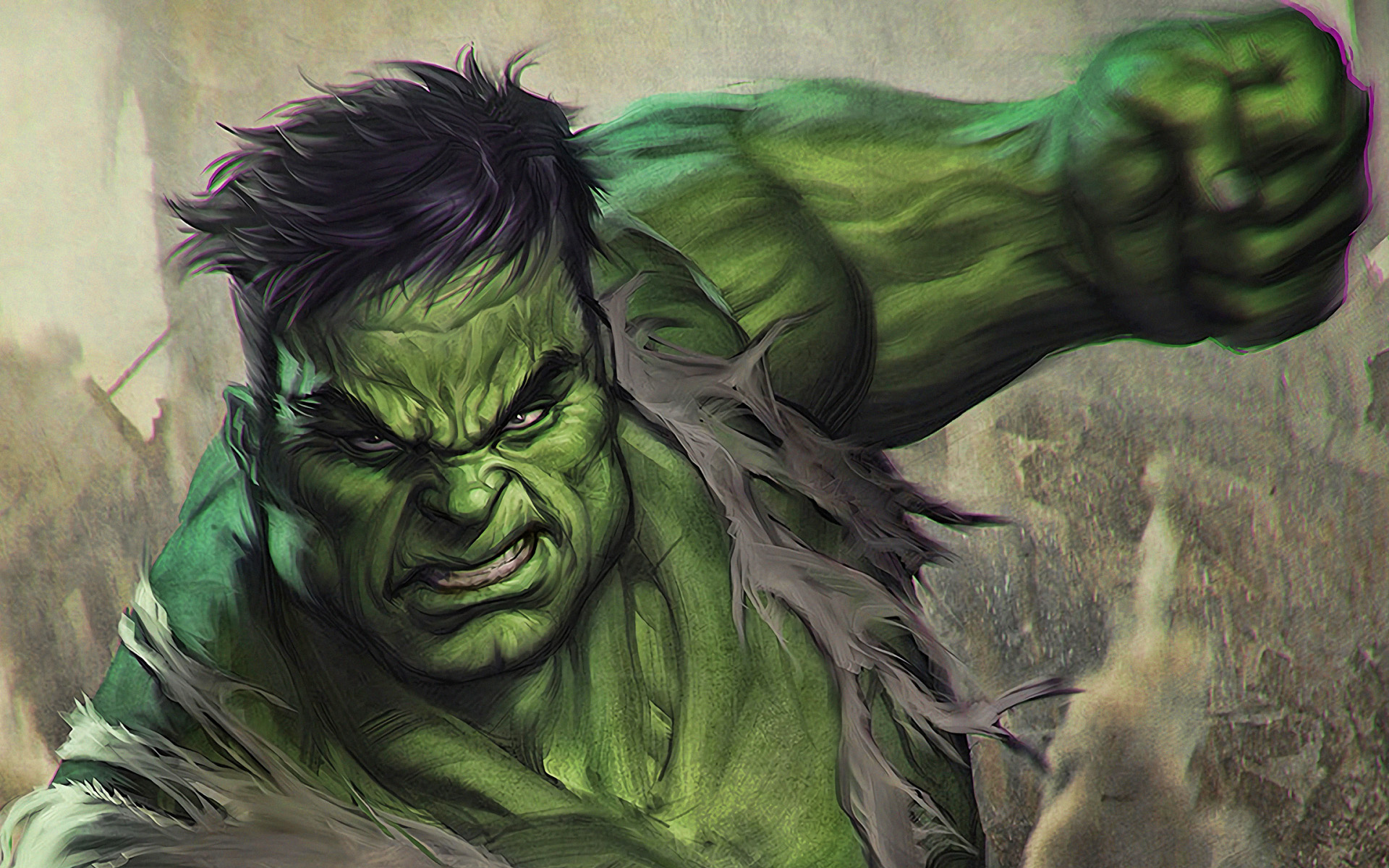 Angry Hulk Illustration Wallpapers