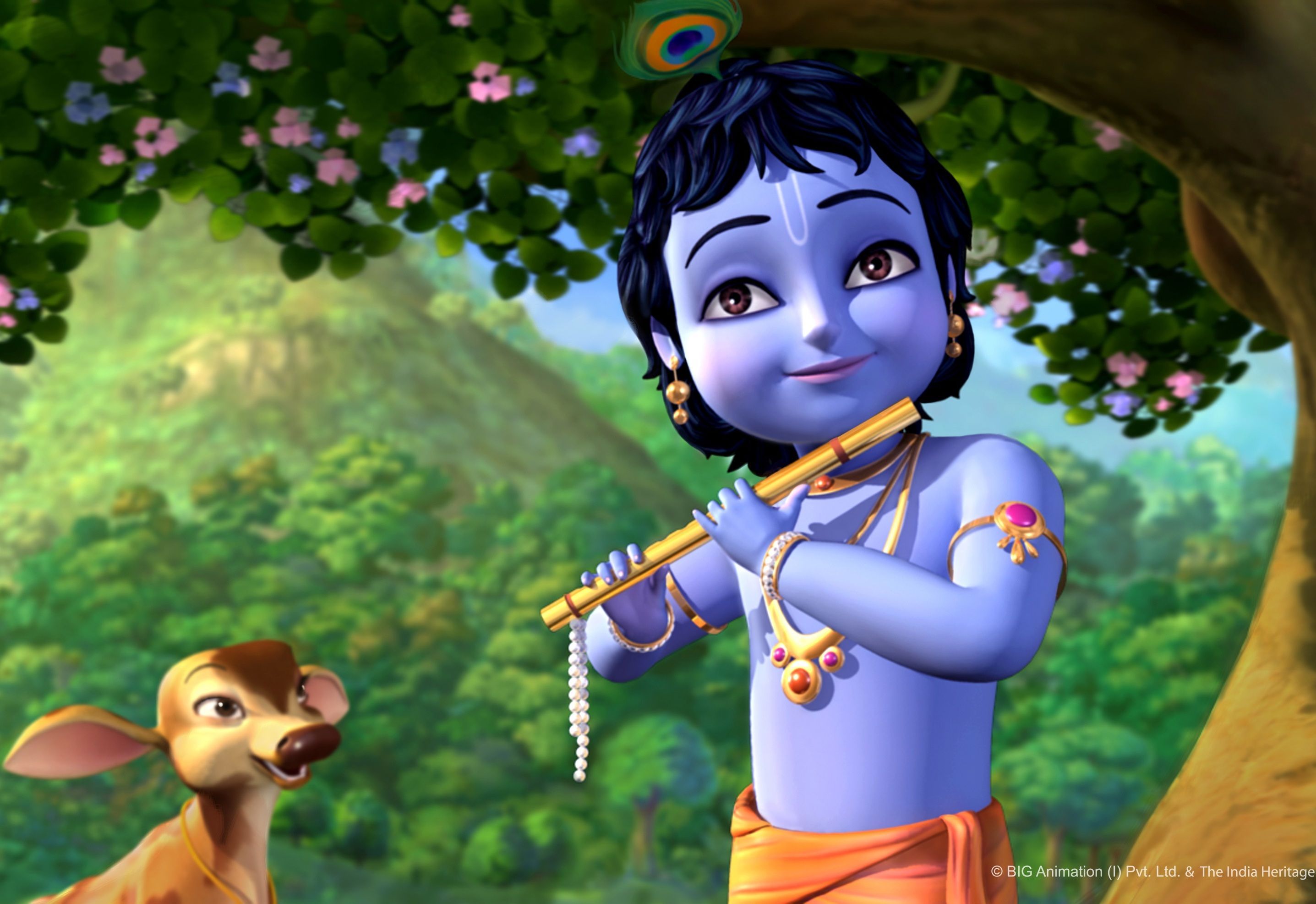 Animated Cute Little Krishna Images Wallpapers