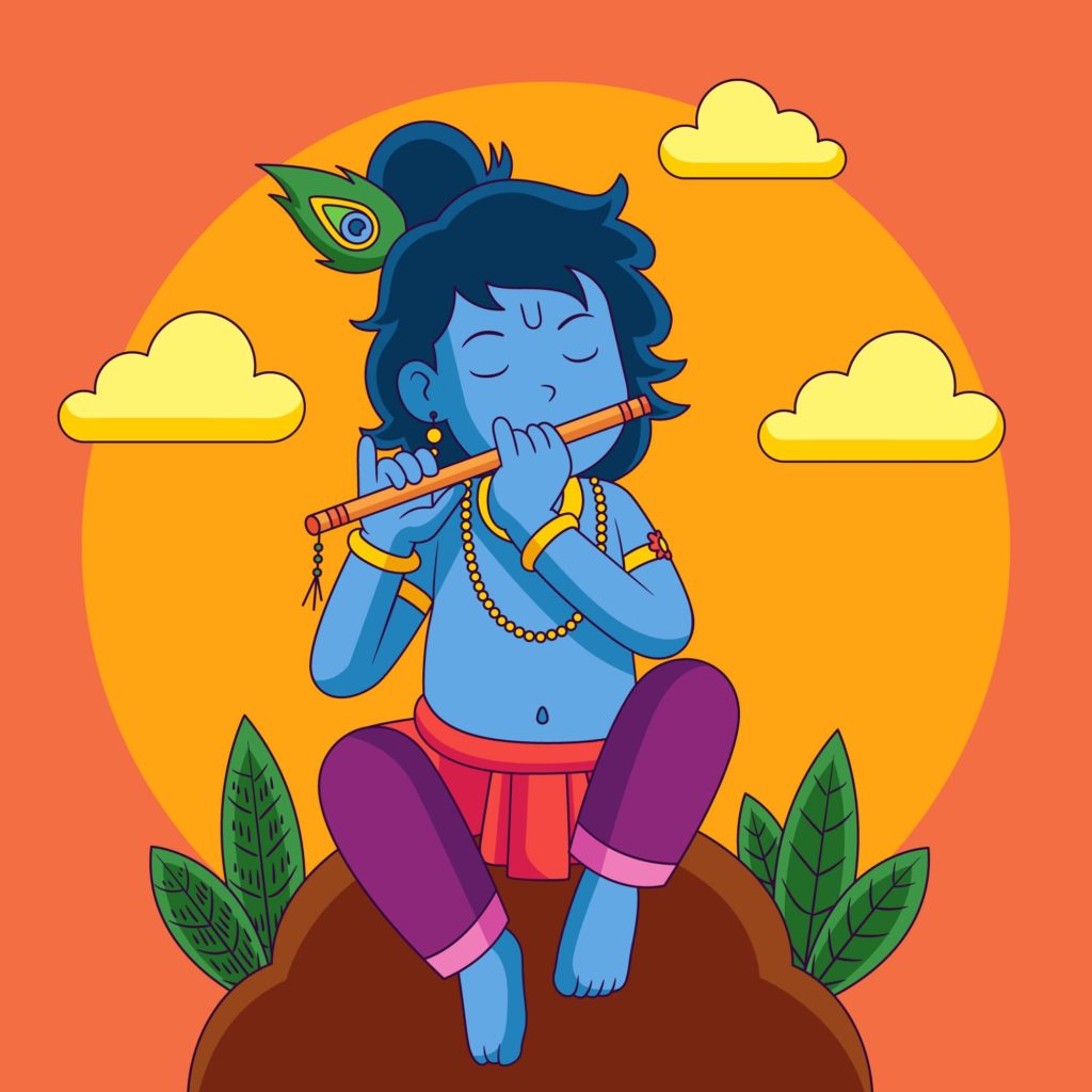 Animated Cute Little Krishna Images Wallpapers