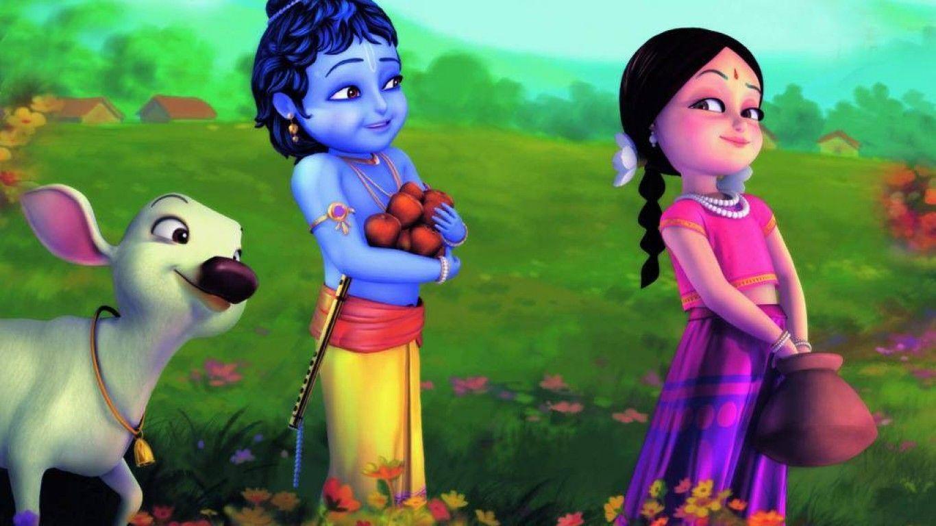 Animated Cute Little Krishna Images Wallpapers