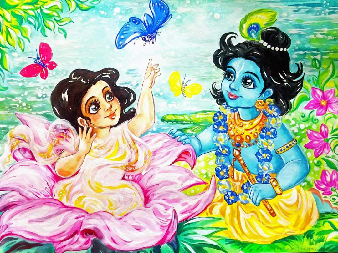 Animated Cute Little Krishna Images Wallpapers