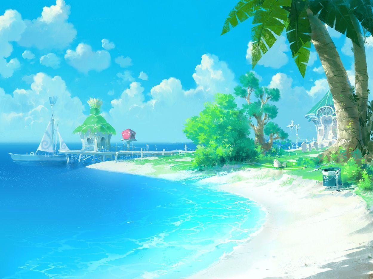 Anime Beach Scenery Wallpapers