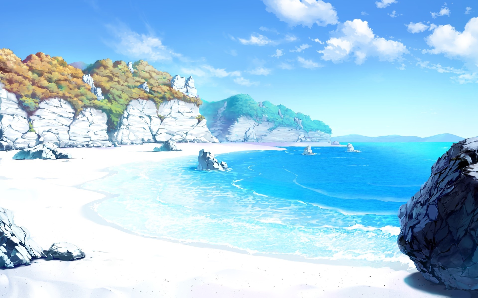 Anime Beach Scenery Wallpapers