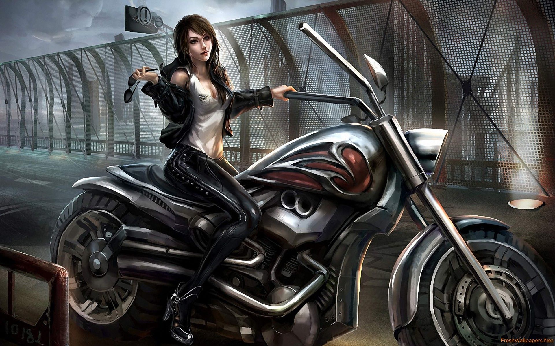 Anime Biker Girl Wallpapers