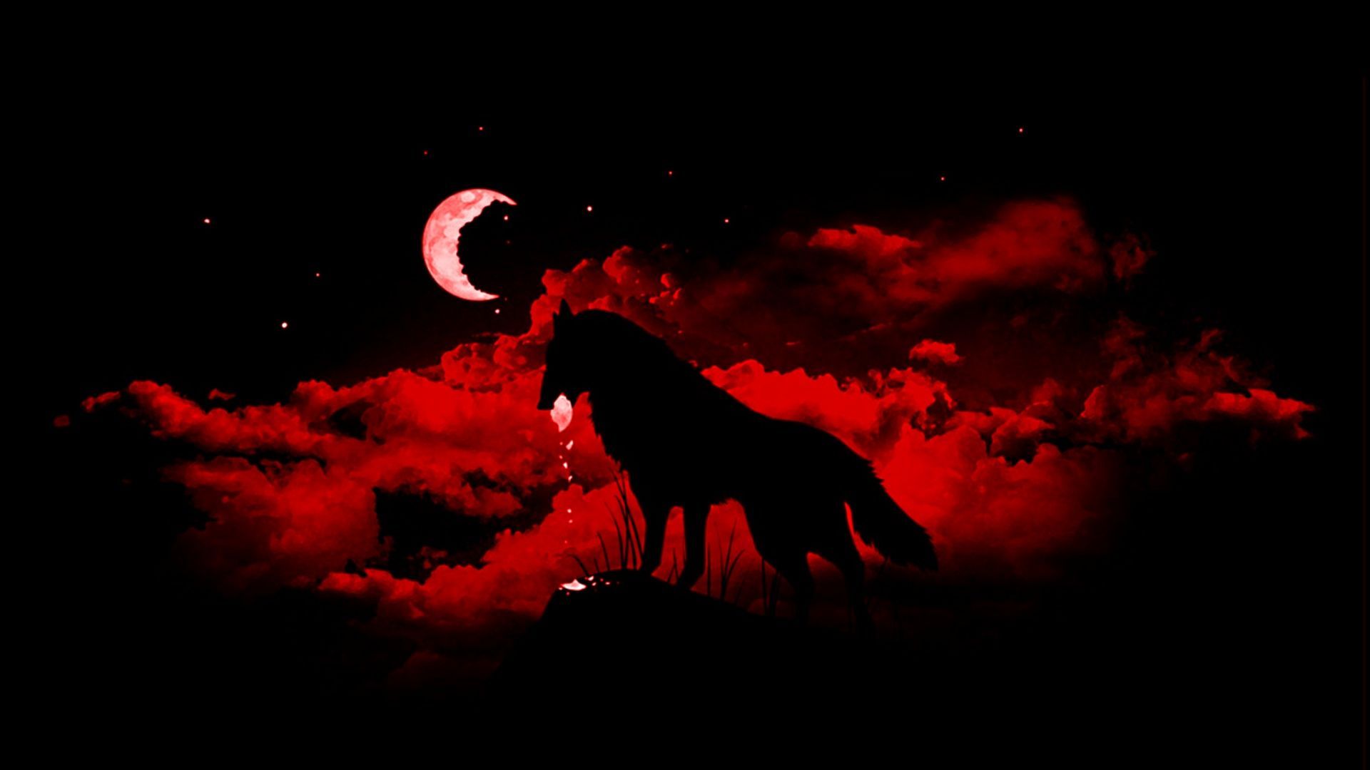 Anime Black And Red Wolf Wallpapers