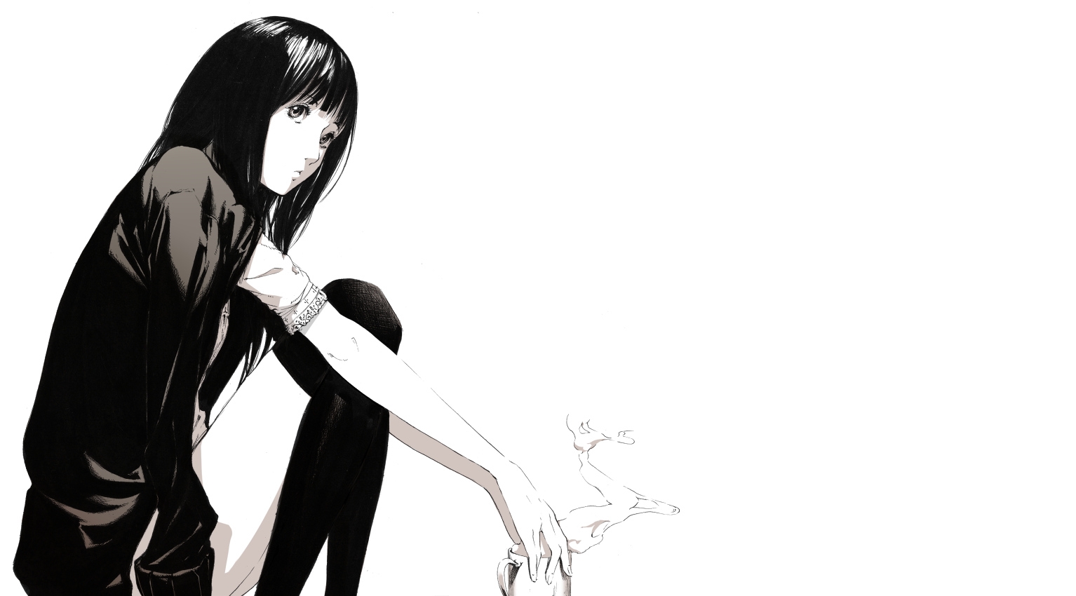 Anime Black And White Scenery Hd Wallpapers