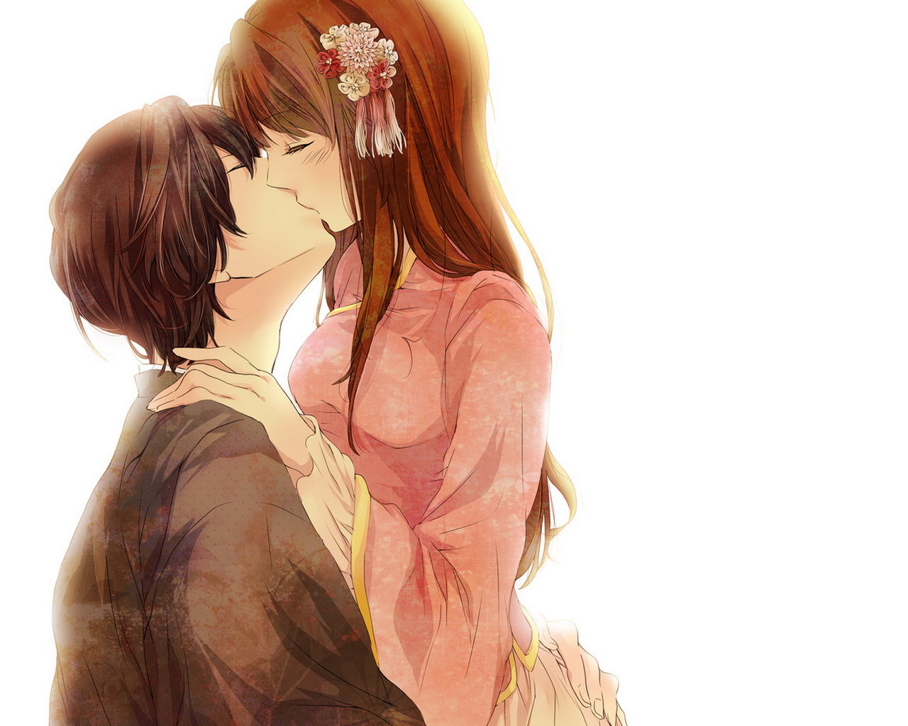 Anime Boy And Girl Kissing Wallpapers