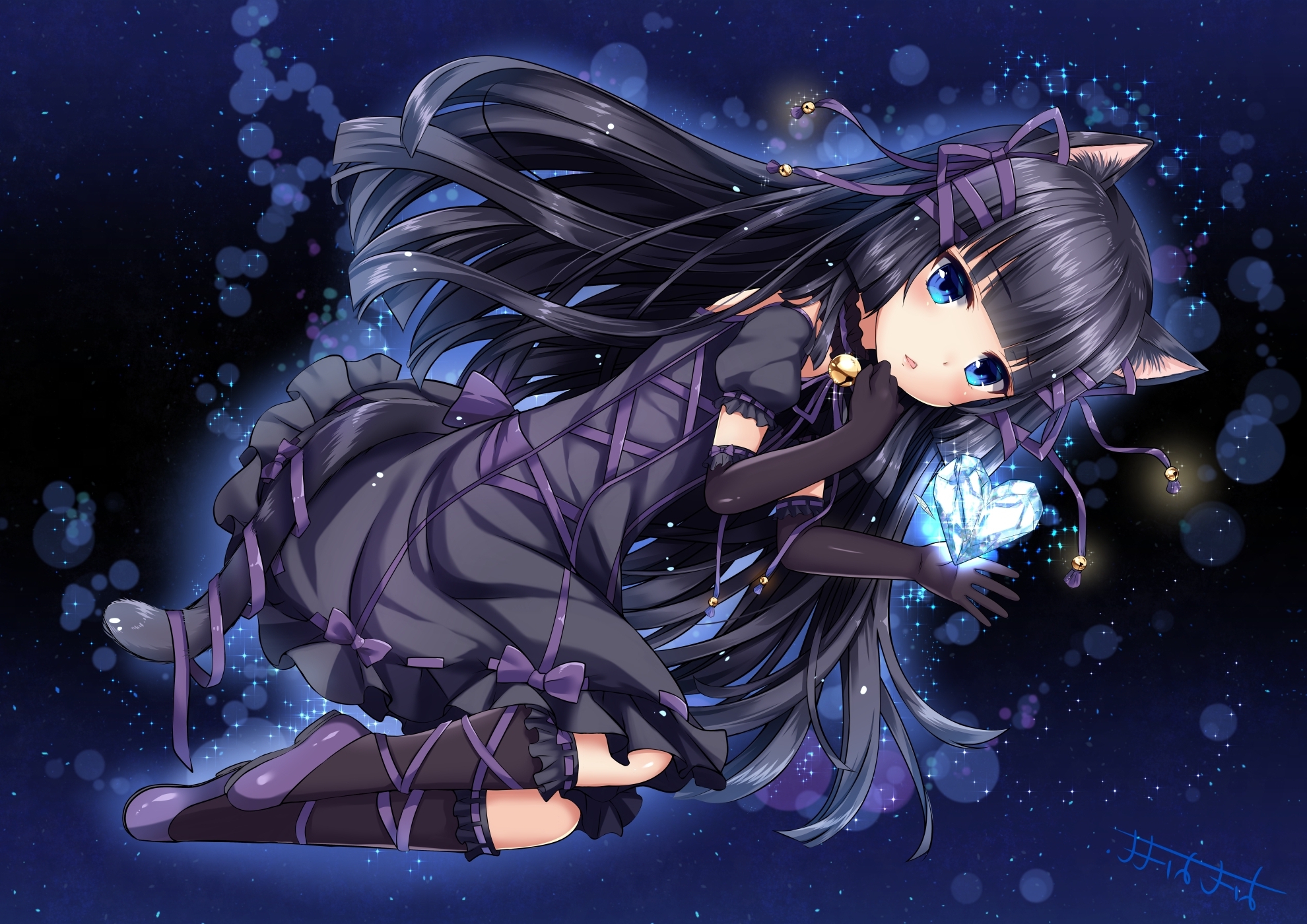 Anime Cat Girl Black Hair Wallpapers