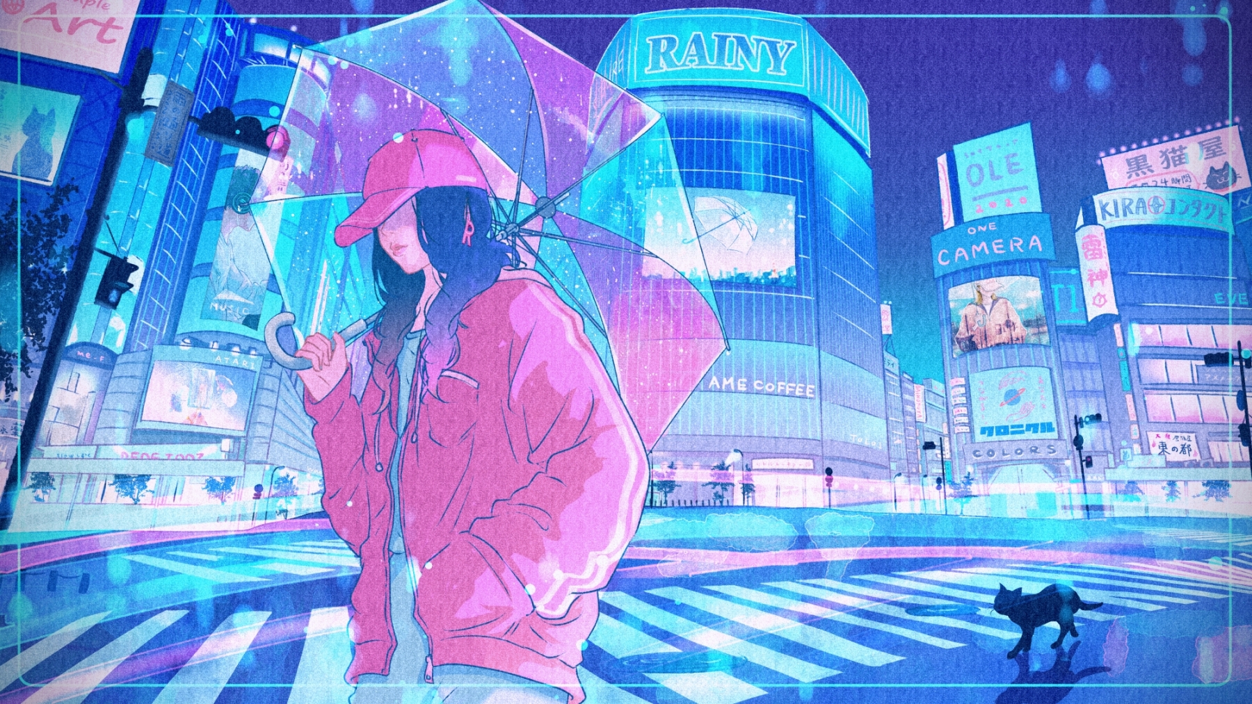 Anime City Lights At Night Aesthetic Wallpapers