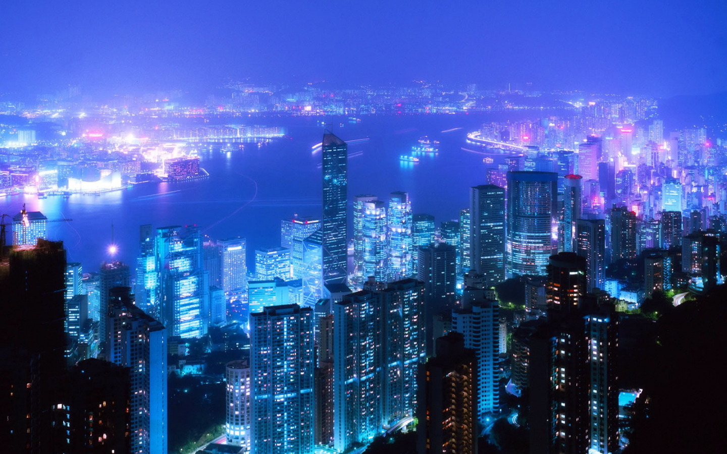 Anime City Lights At Night Aesthetic Wallpapers