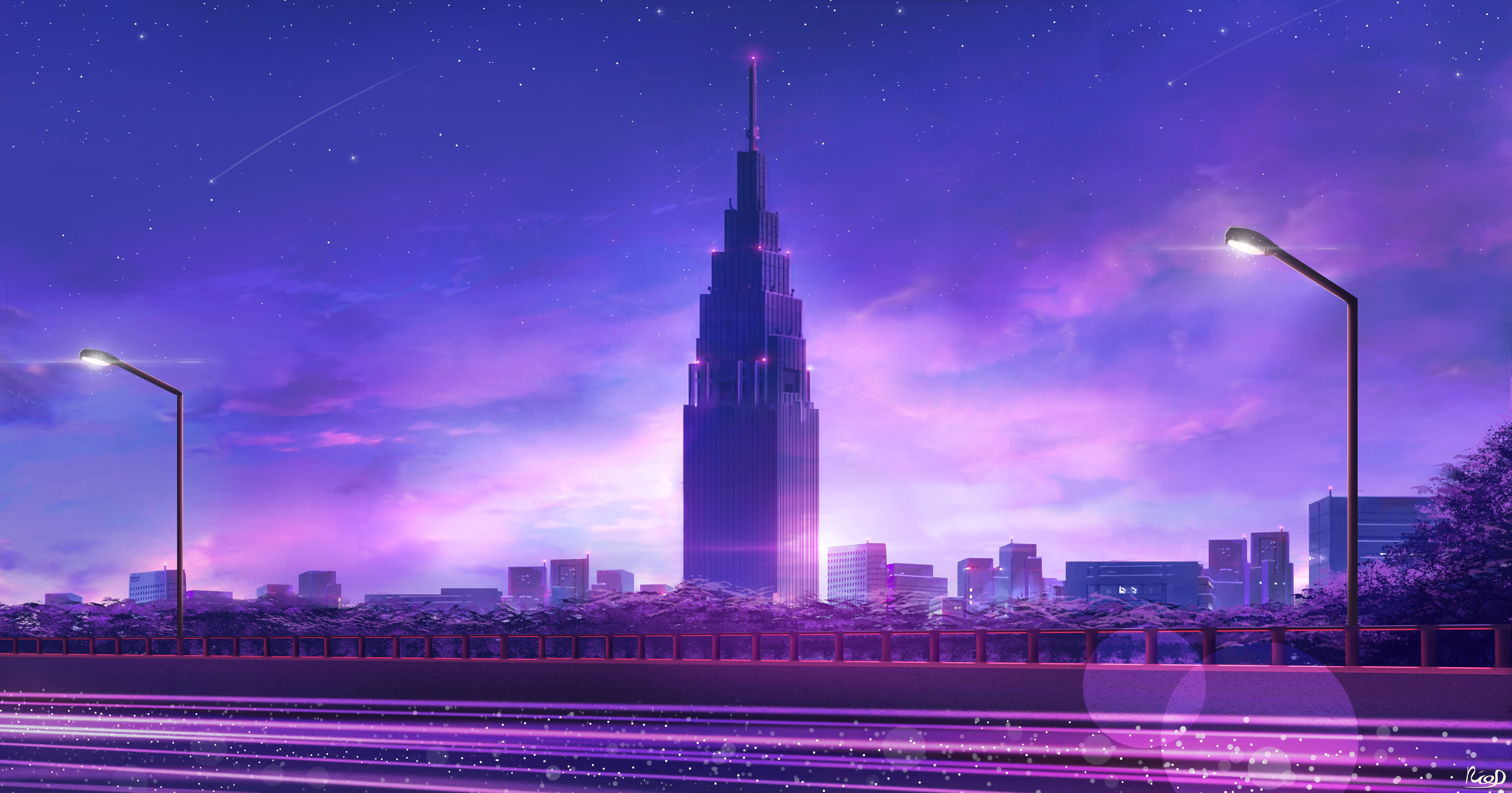 Anime City Lights Wallpapers