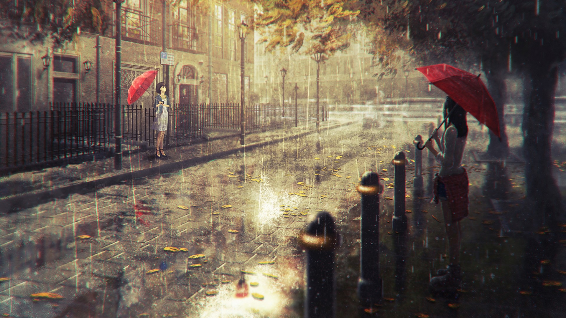 Anime City Rain Wallpapers