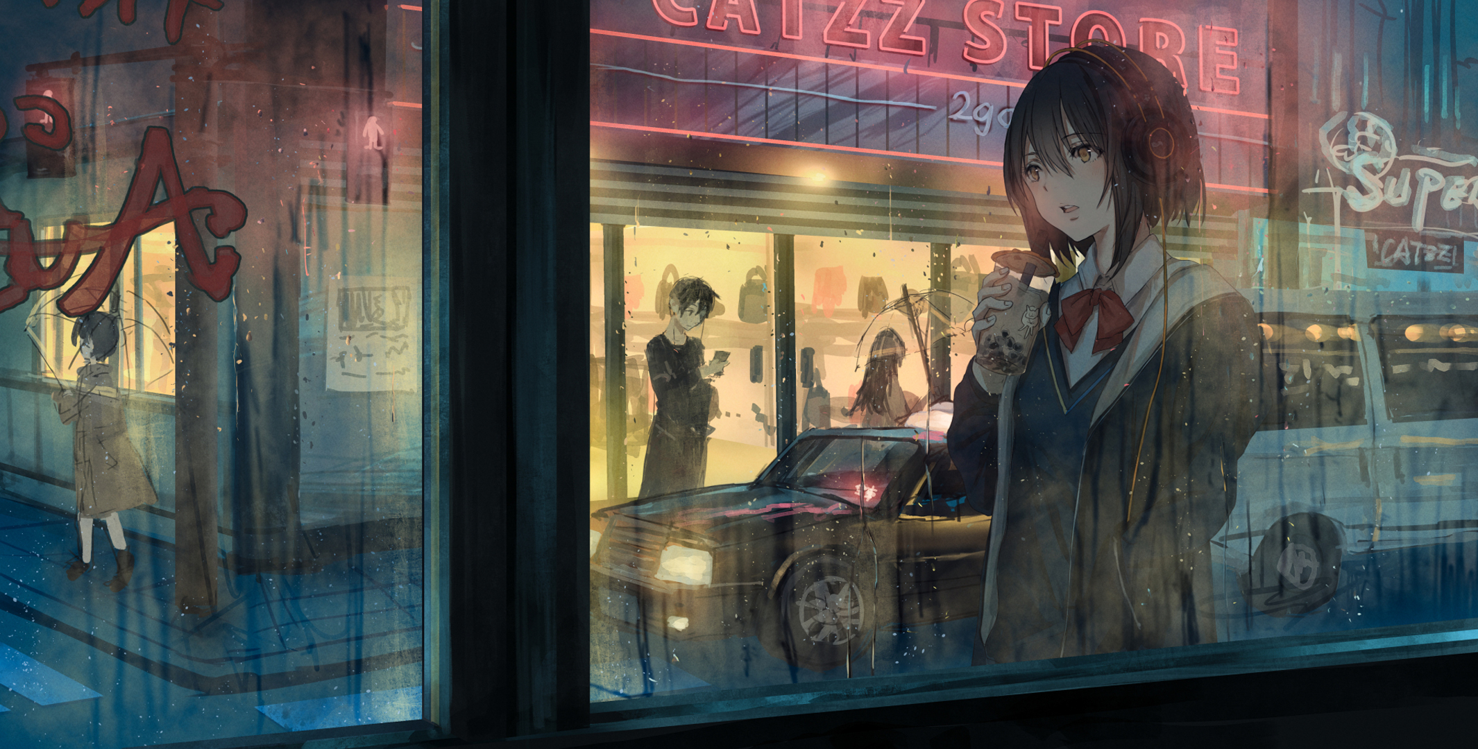 Anime City Rain Wallpapers