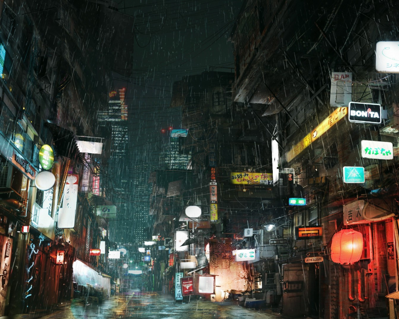 Anime City Rain Wallpapers
