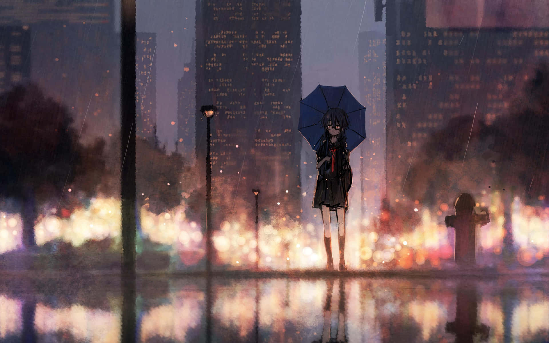 Anime City Rain Wallpapers