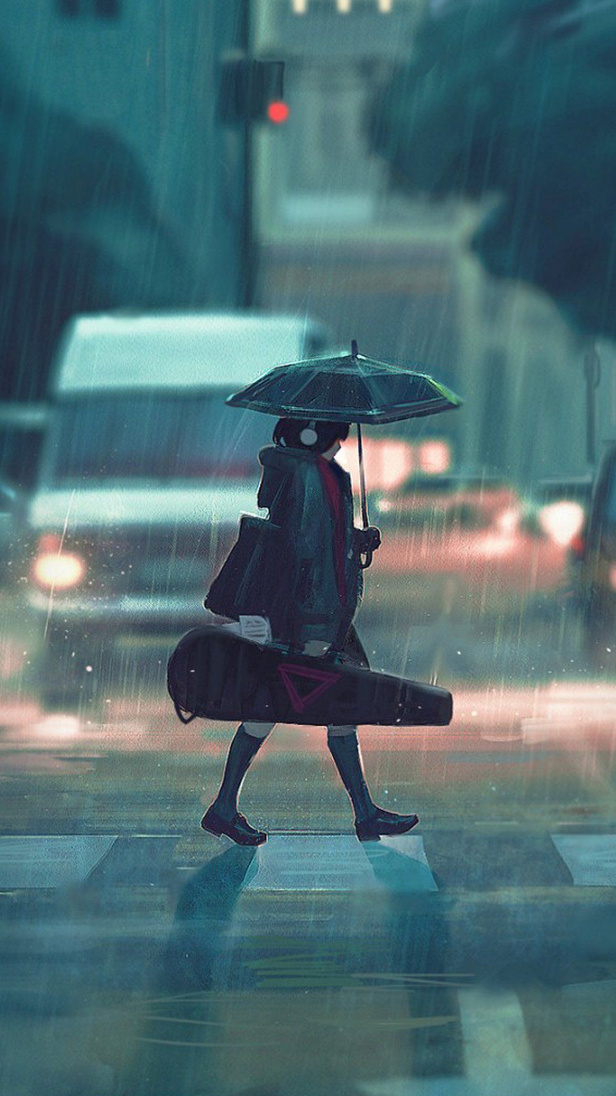 Anime Couple Rain Wallpapers