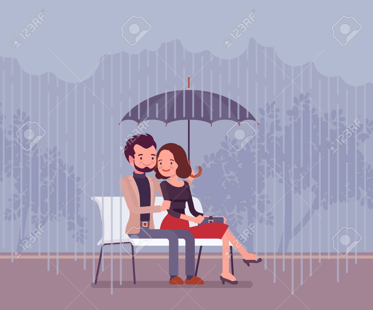 Anime Couple Rain Wallpapers