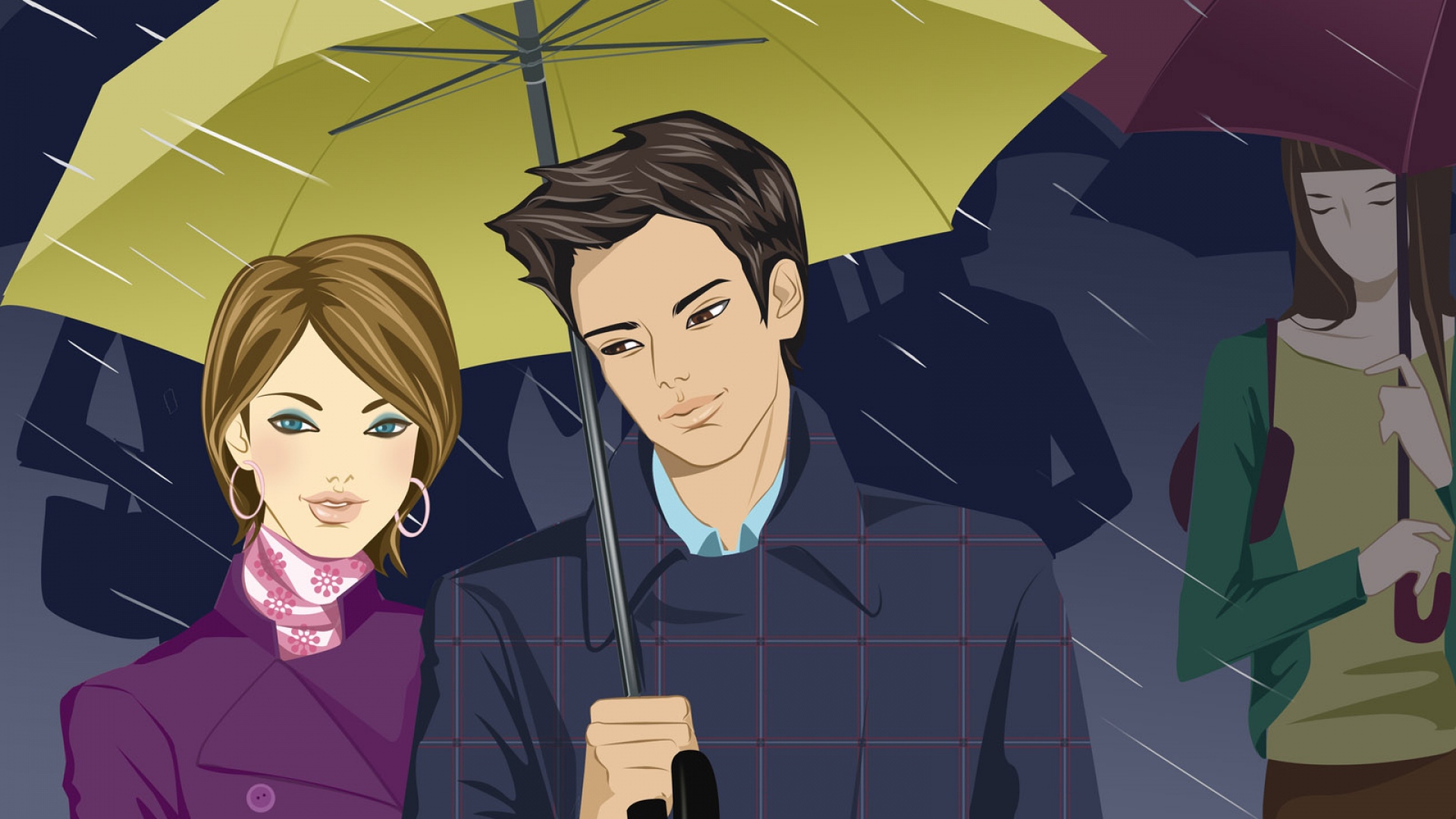 Anime Couple Rain Wallpapers