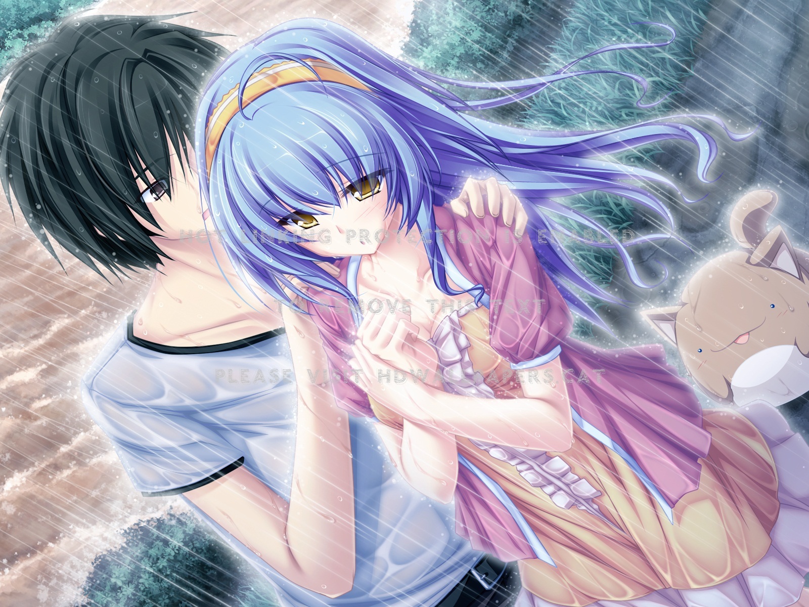 Anime Couple Rain Wallpapers