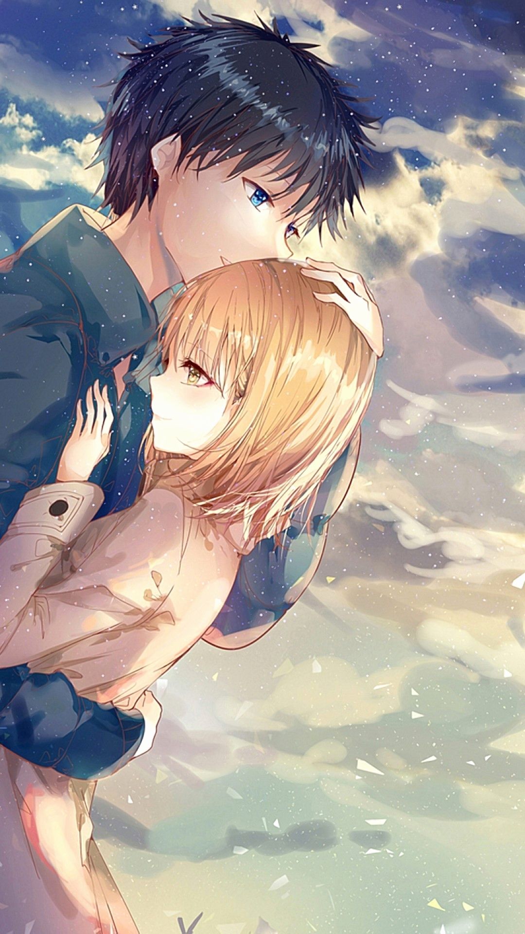 Anime Couple Sad Hug Wallpapers