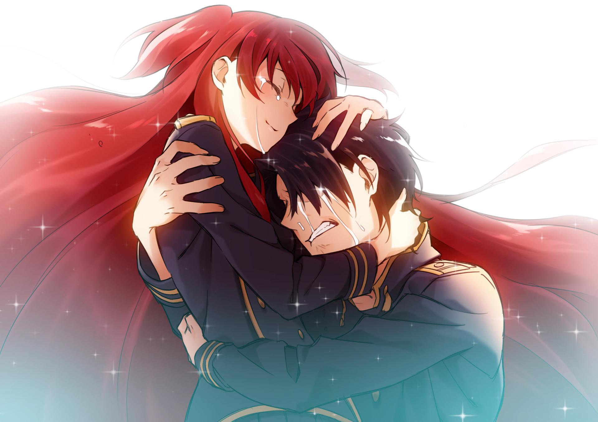 Anime Couple Sad Hug Wallpapers