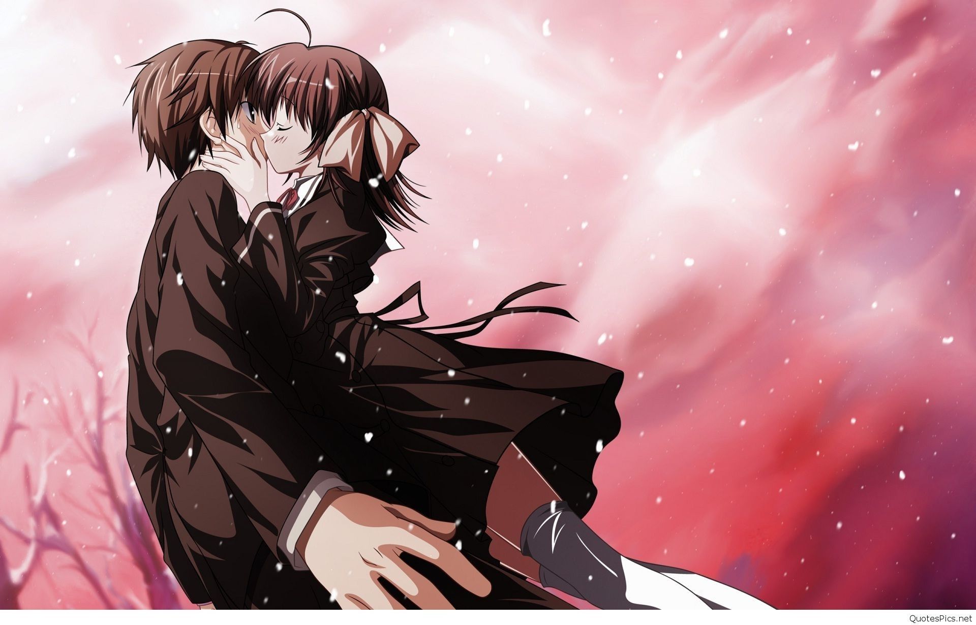 Anime Couple Sad Hug Wallpapers