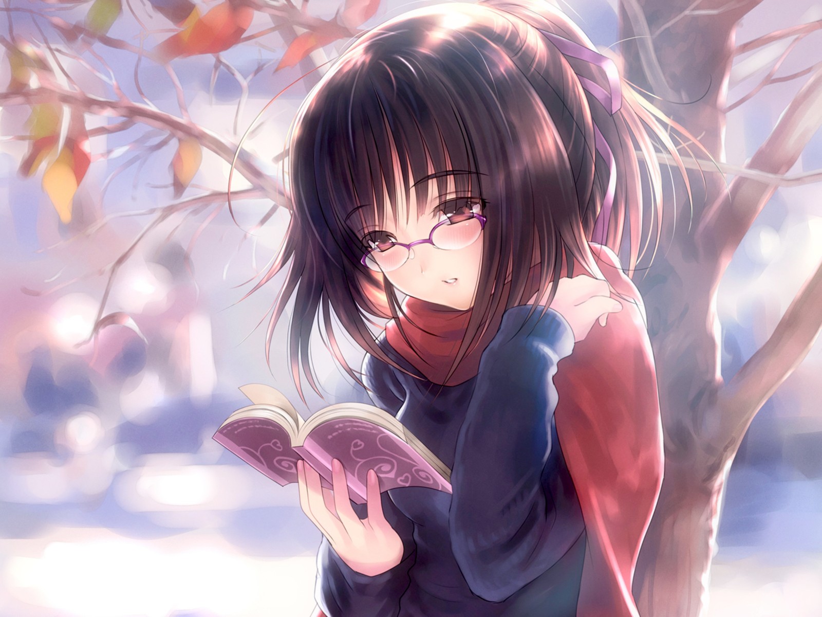 Anime Cute Glasses Girl Hd Wallpapers