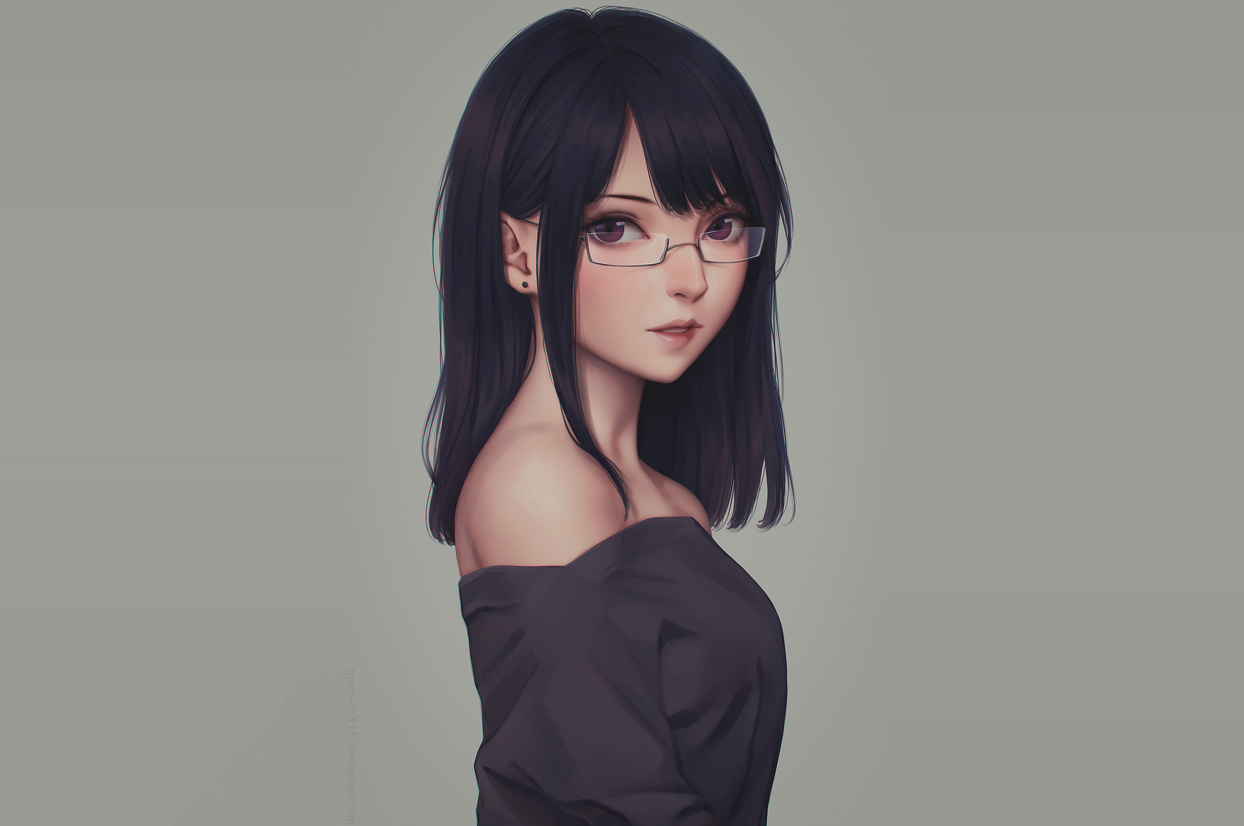 Anime Cute Glasses Girl Hd Wallpapers