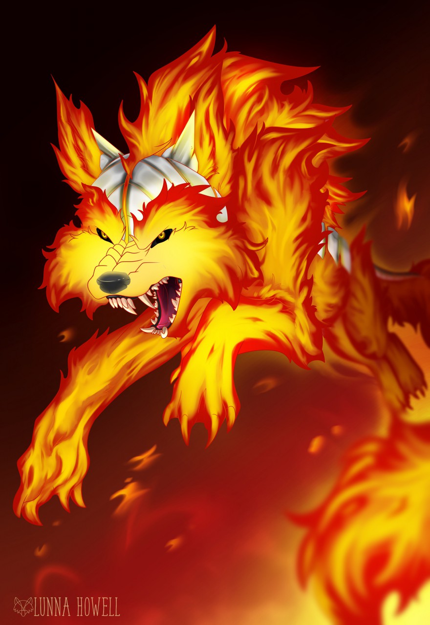 Anime Fire Wolf Wallpapers