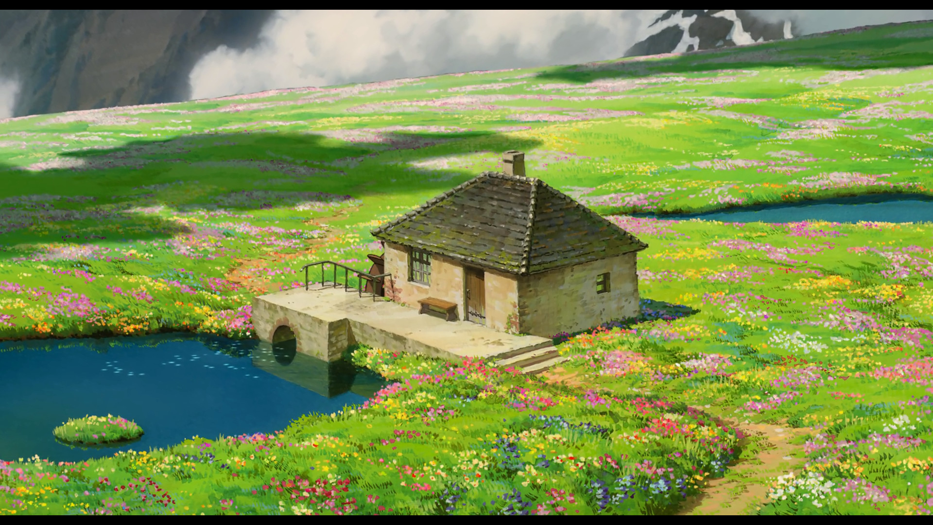 Anime Flower Field Scenery Wallpapers