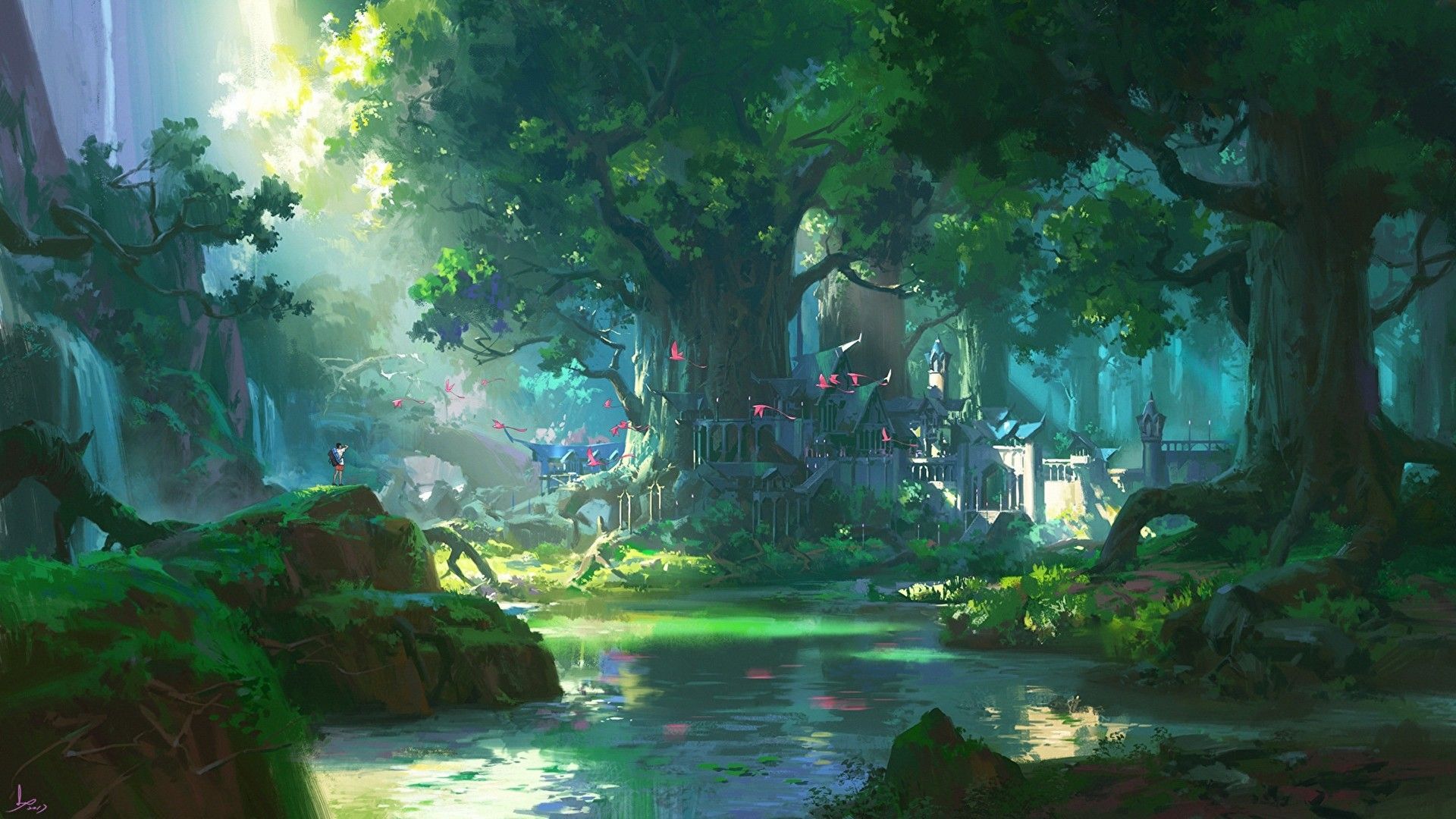 Anime Forest At Night Wallpapers