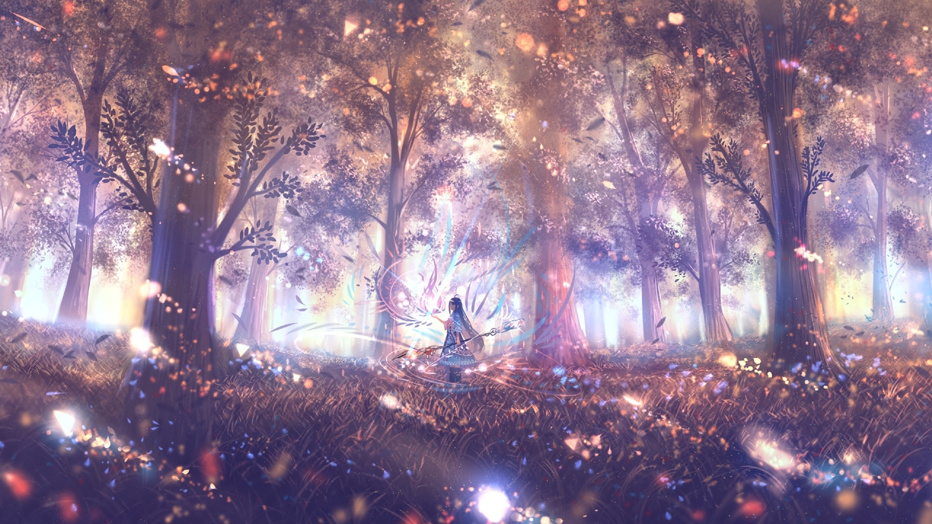 Anime Forest At Night Wallpapers