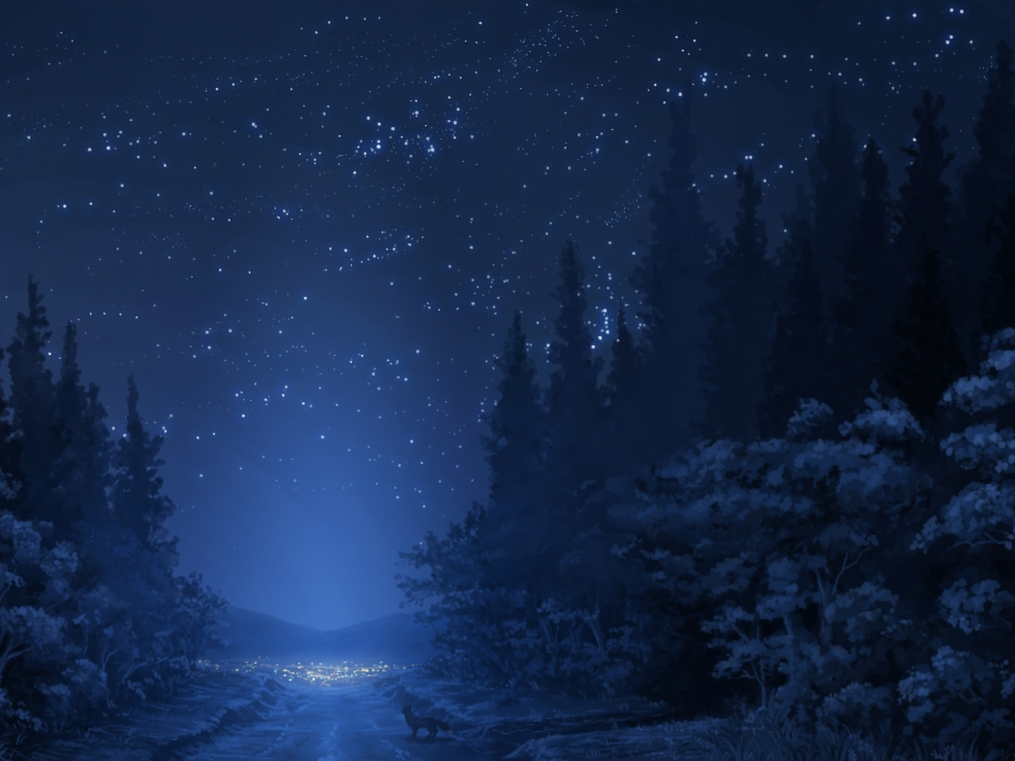 Anime Forest At Night Wallpapers