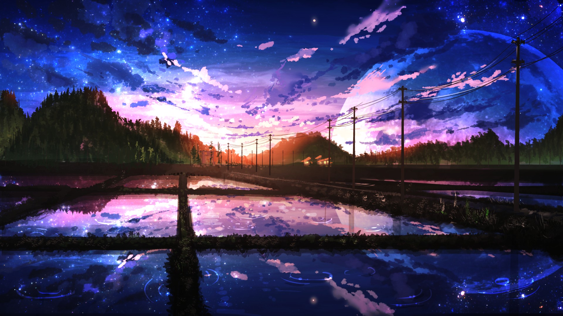 Anime Forest At Night Wallpapers