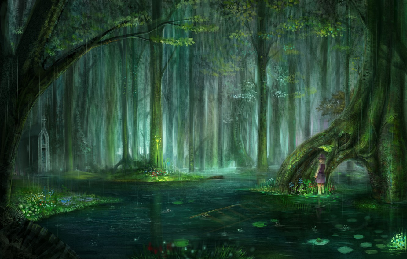 Anime Forest Background