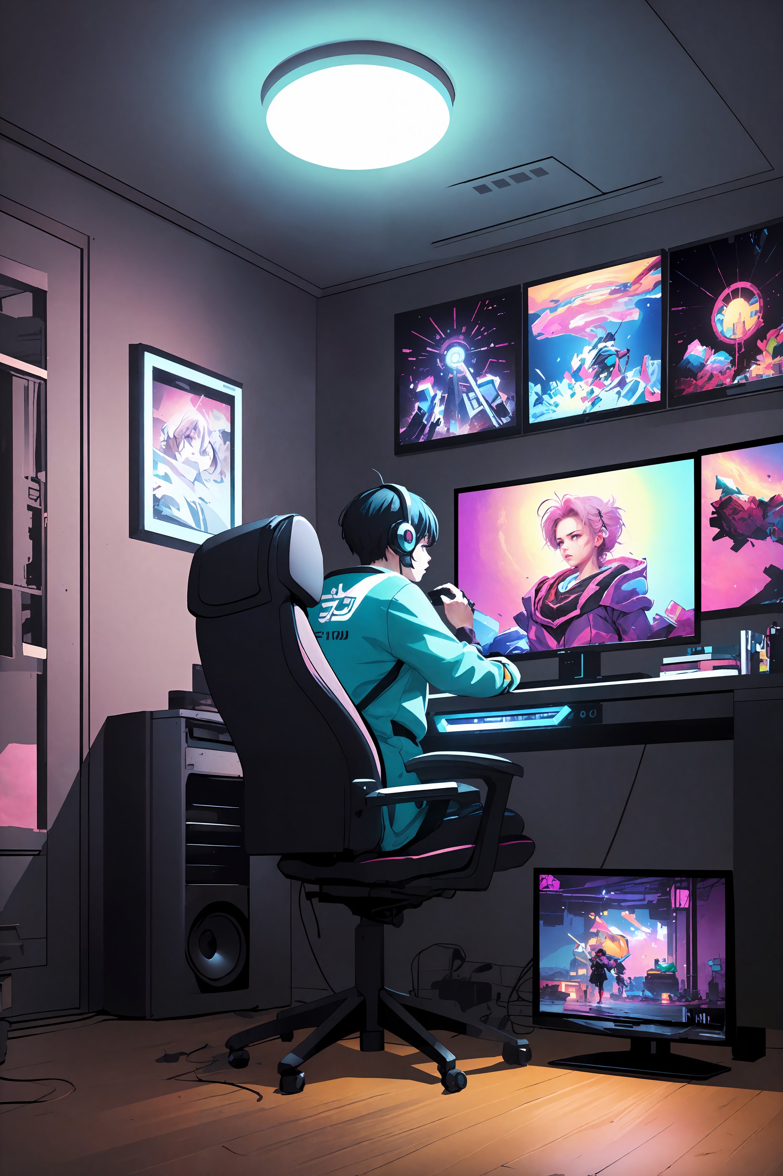 Anime Gamer Room Wallpapers