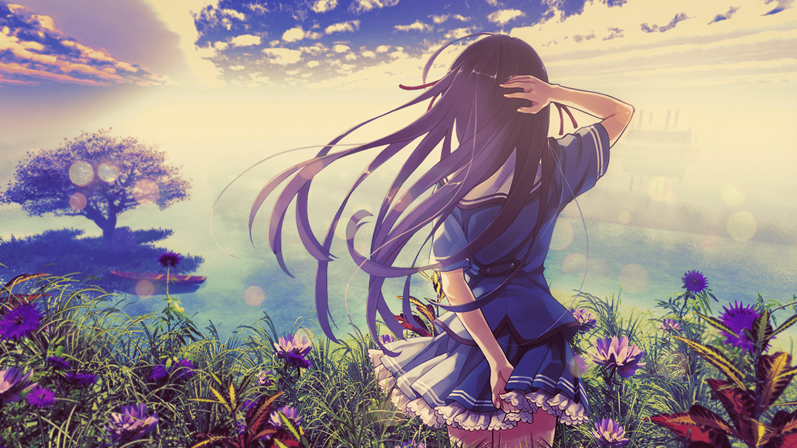 Anime Girl Alone Standing Wallpapers