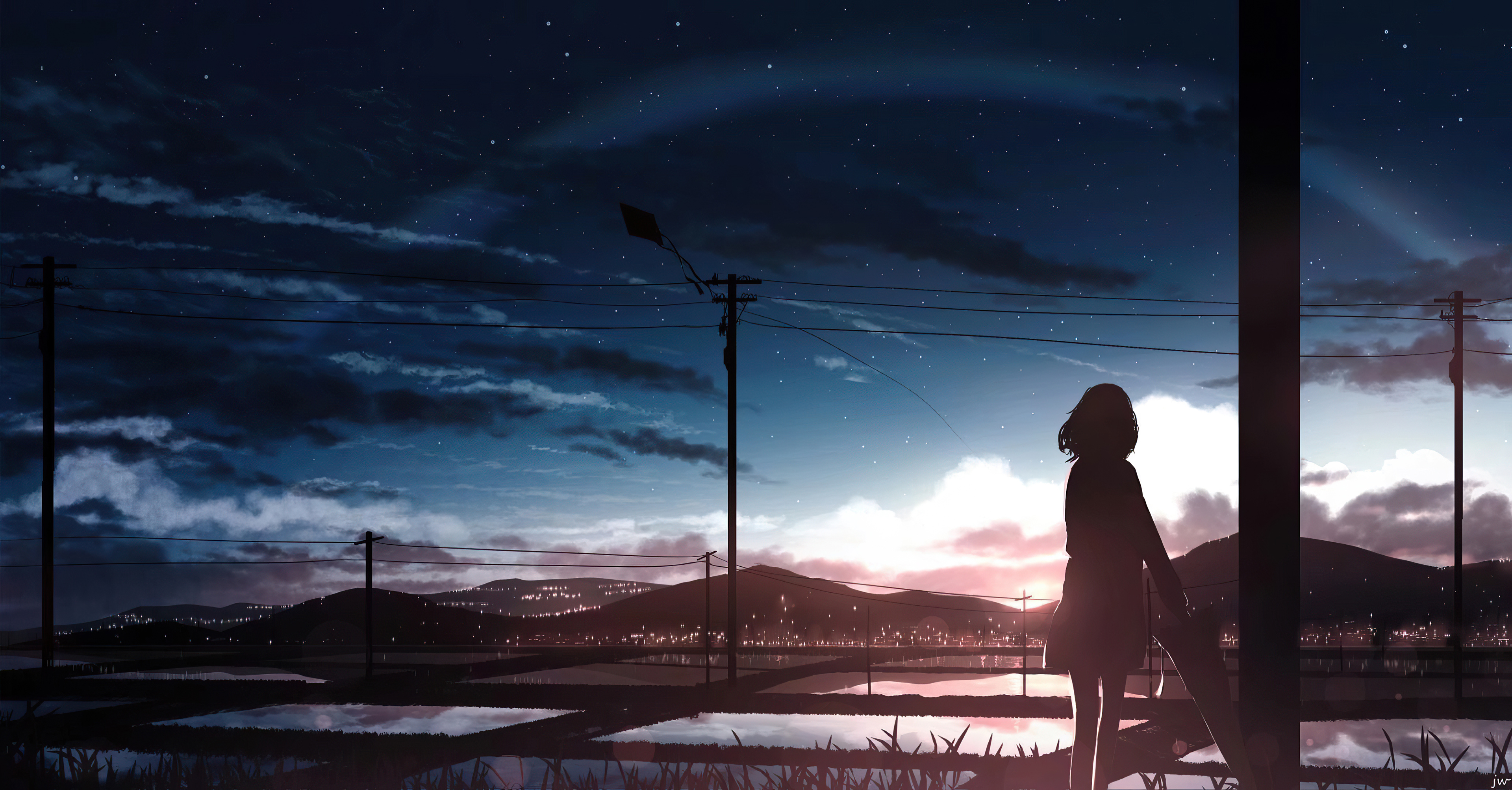 Anime Girl Alone Standing Wallpapers