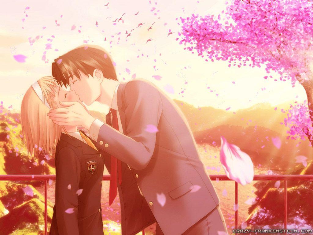 Anime Girl And Boy Kiss Valentines Day Wallpapers