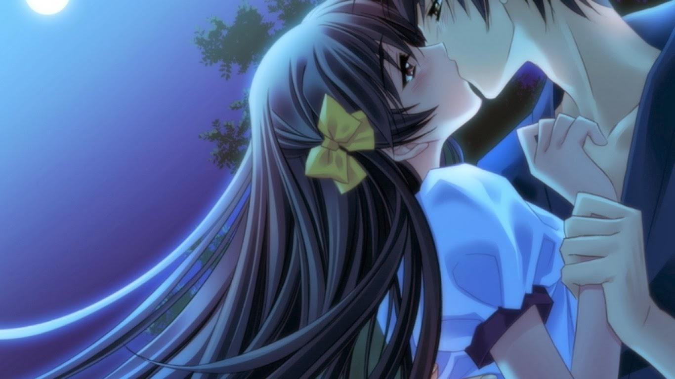 Anime Girl And Boy Kiss Valentines Day Wallpapers