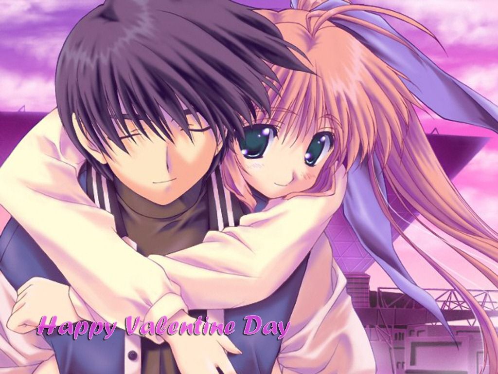 Anime Girl And Boy Kiss Valentines Day Wallpapers