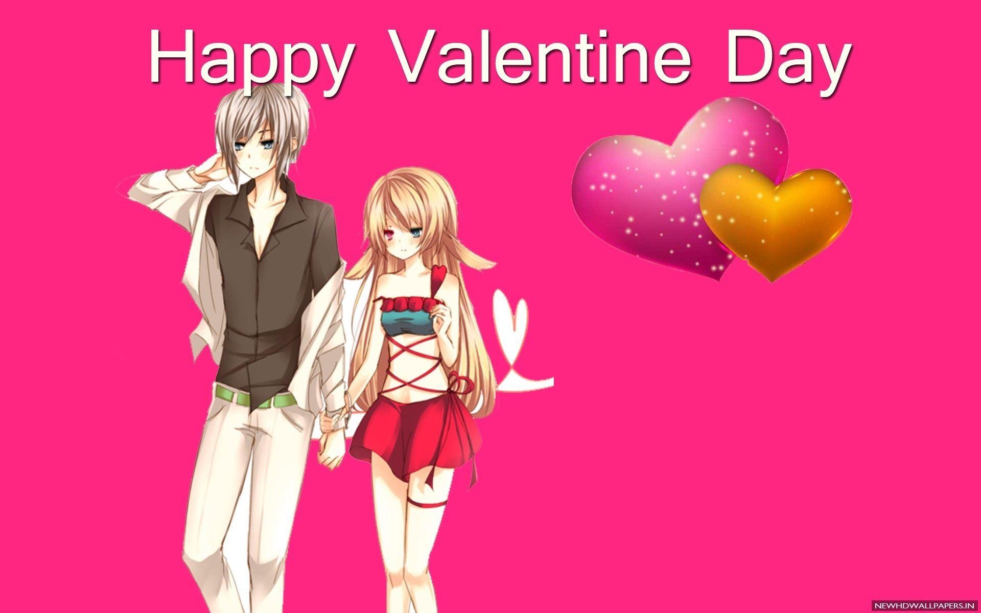 Anime Girl And Boy Kiss Valentines Day Wallpapers