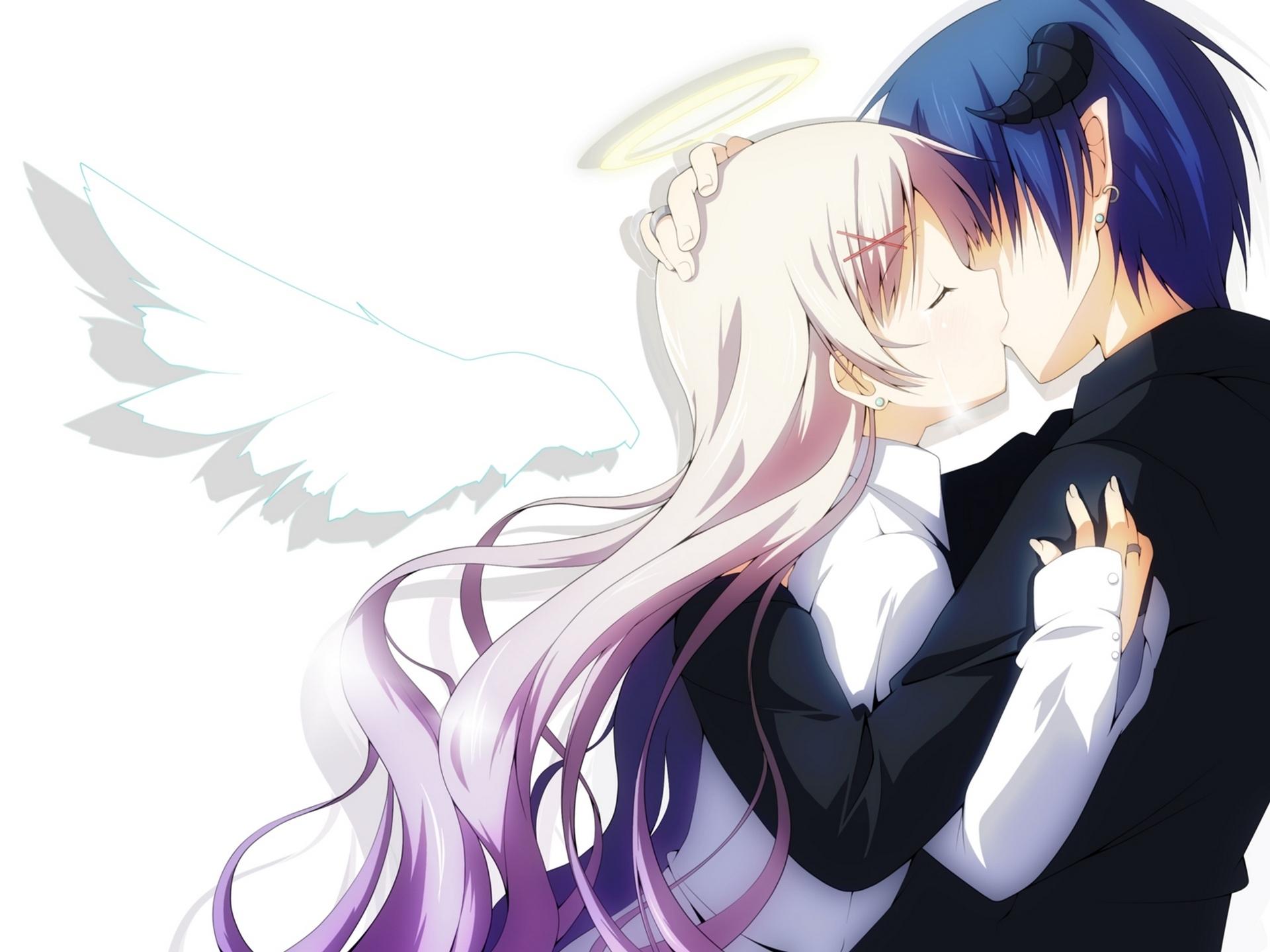 Anime Girl And Boy Kiss Valentines Day Wallpapers