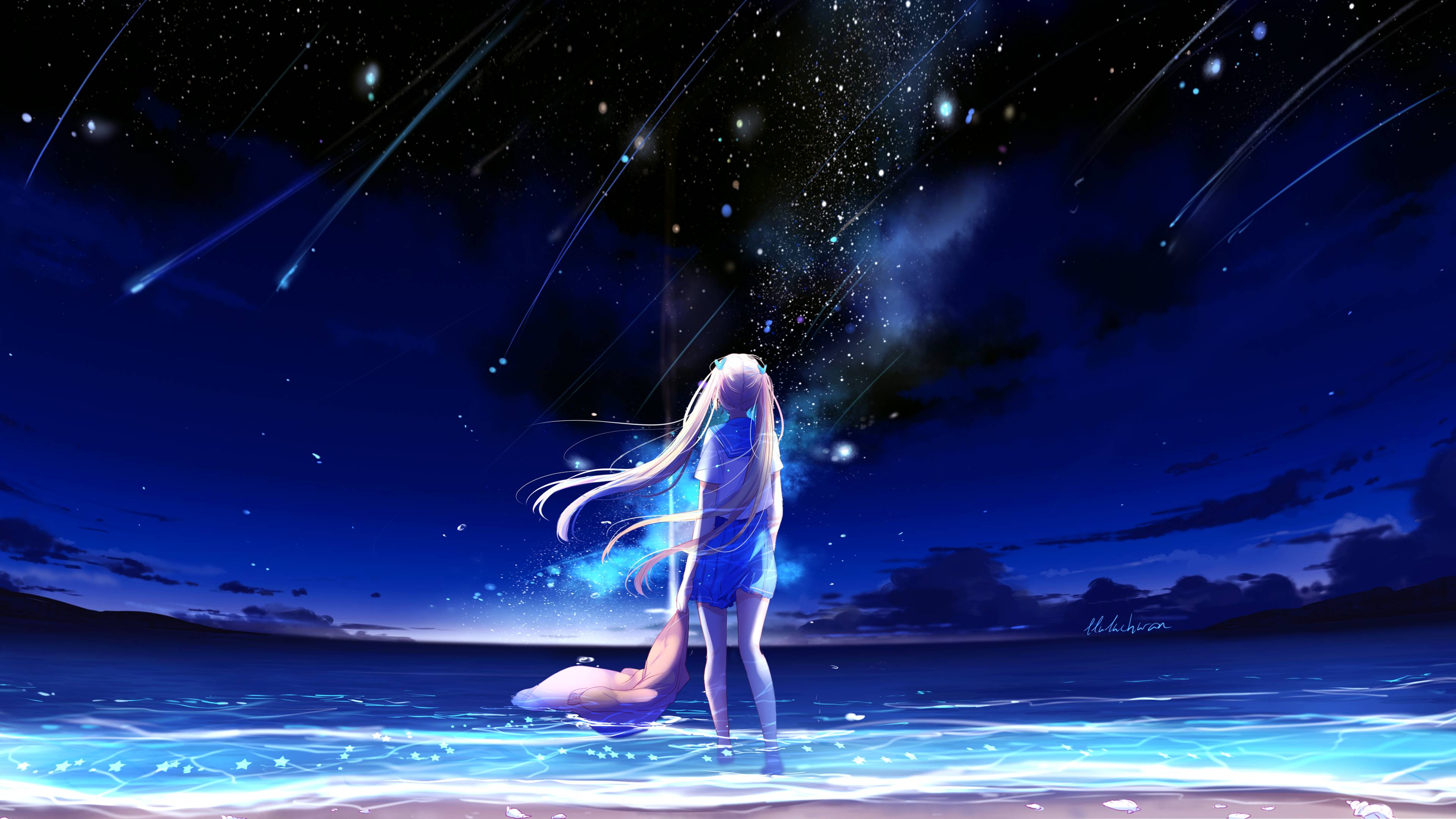 Anime Girl At Night Wallpapers