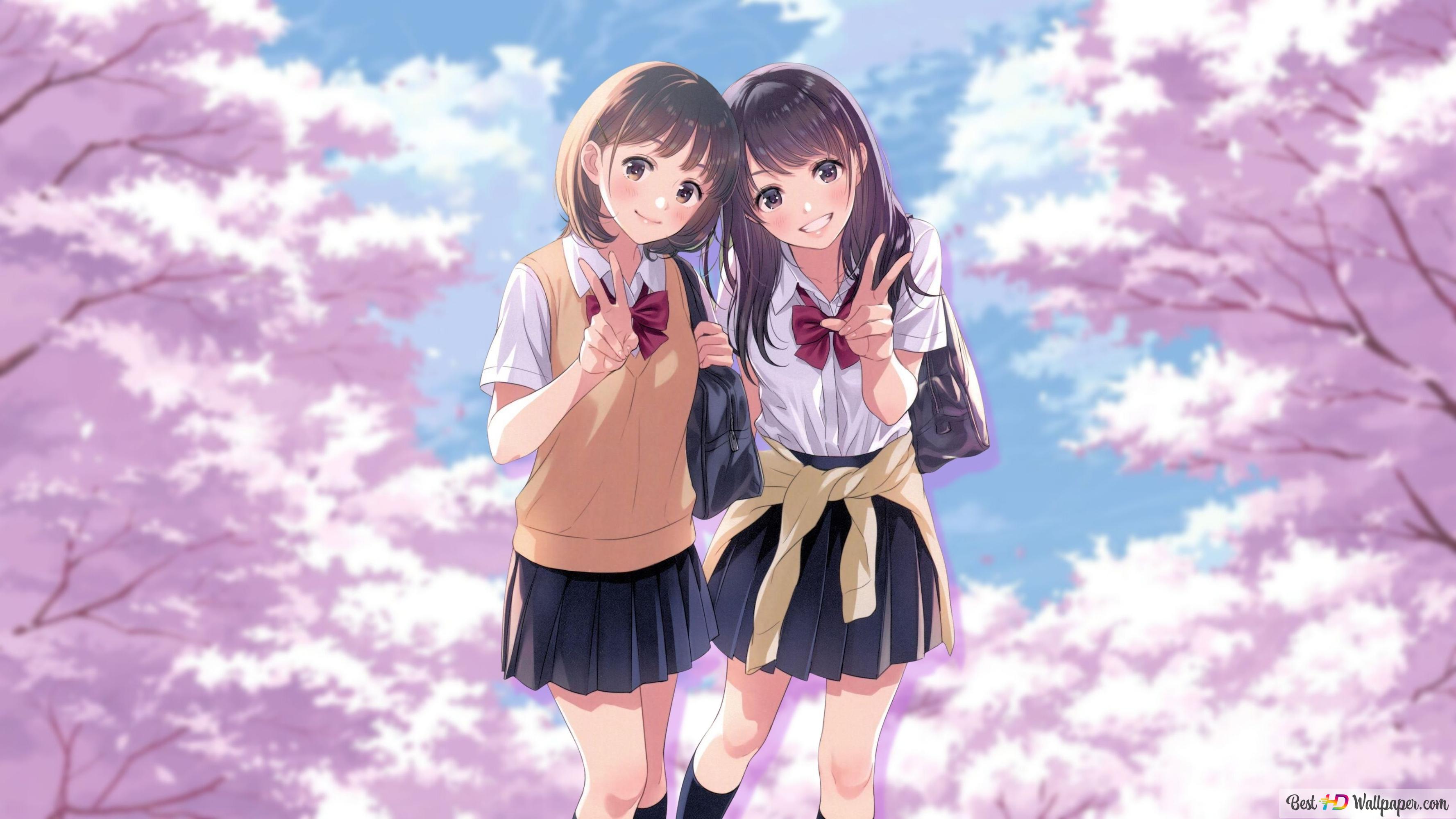 Anime Girl Best Friend Hd Wallpapers