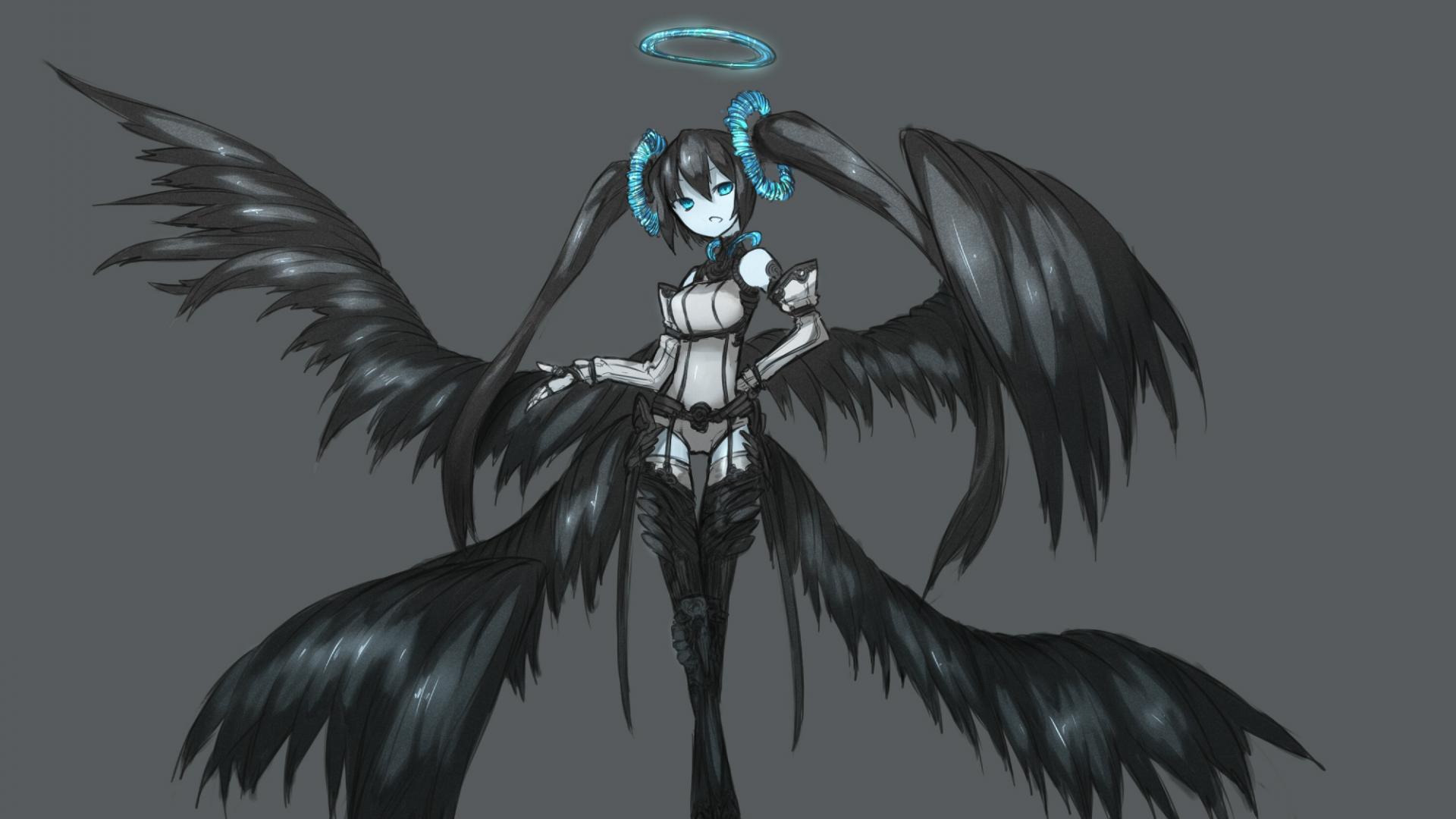 Anime Girl Black Wings Wallpapers